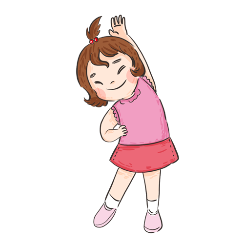 手绘卡通微笑着锻炼身体的可爱小女孩.png